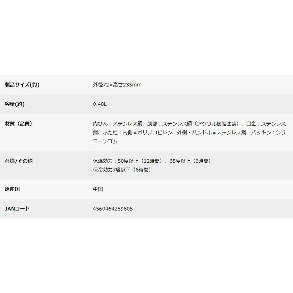 キャプテンスタッグ モンテ ハンガーボトル480(ブルー)