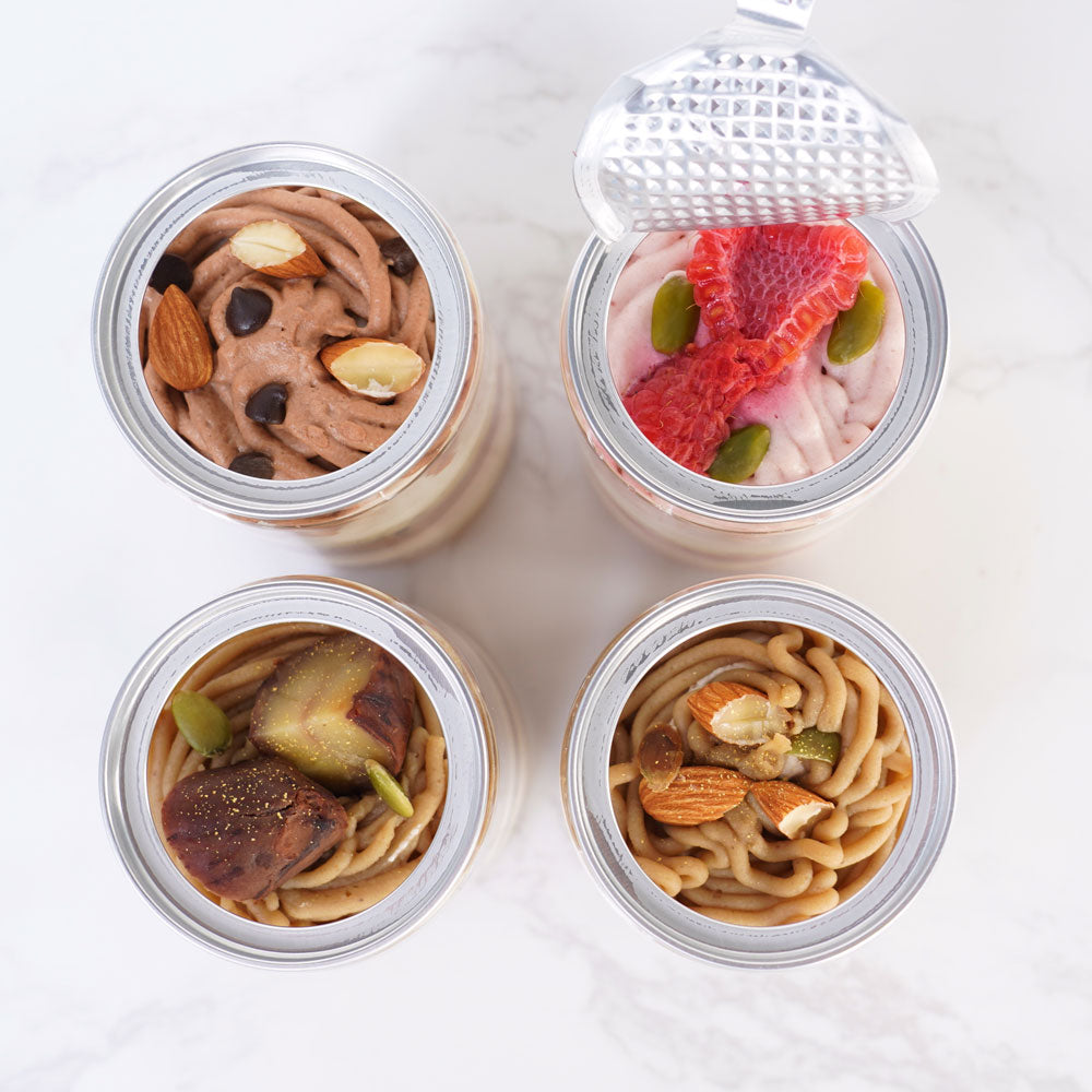 白金スイーツ 白金モンブランケーキ 4種食べ比べ(山江栗、和栗&ナッツ、ベリー、ショコラ)