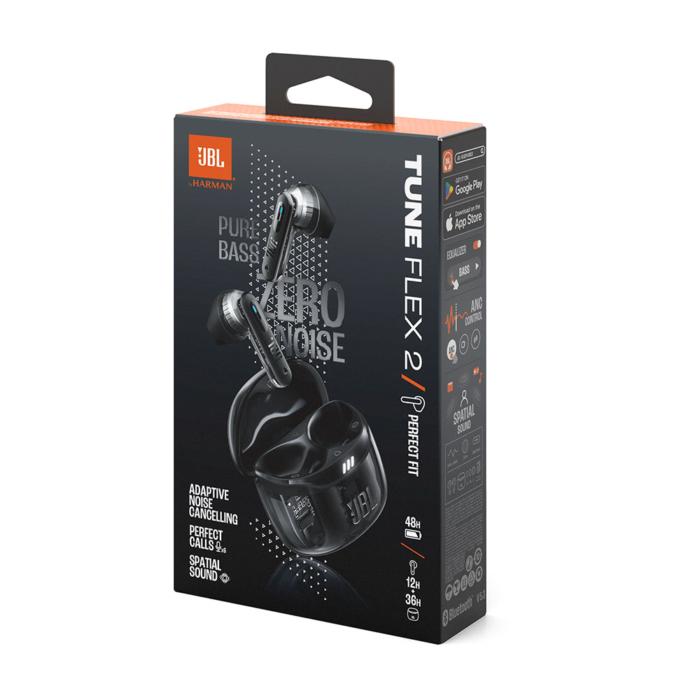 JBL 2ウェイハイブリッドノイズキャンセリング完全ワイヤレスイヤホン Tune Flex 2 Ghost Edition ブラック