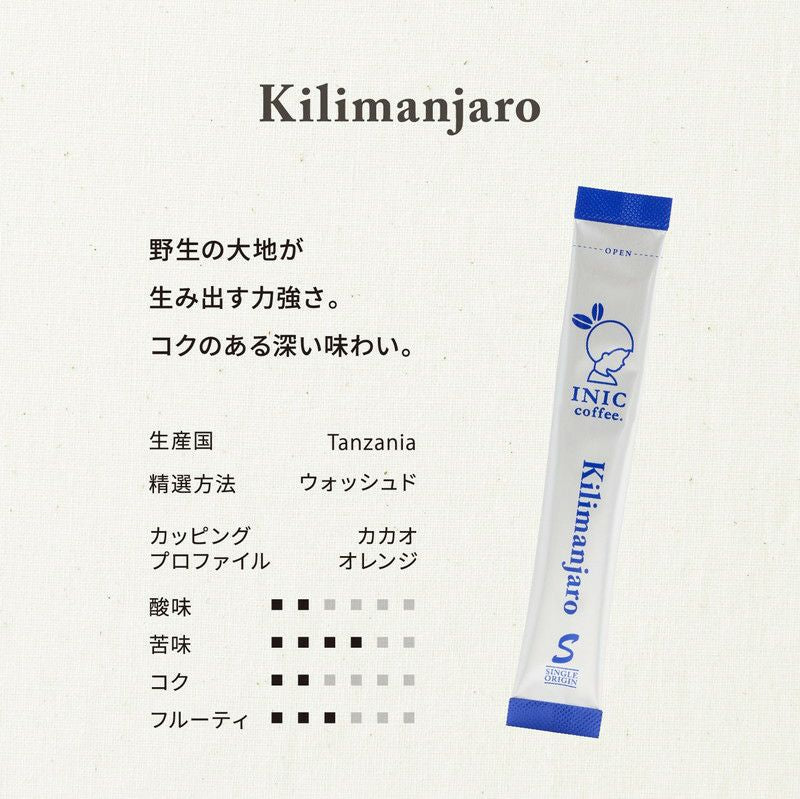 INIC coffee ドリップドコーヒーパウダー ビーンズアロマ キリマンジャロ 30P