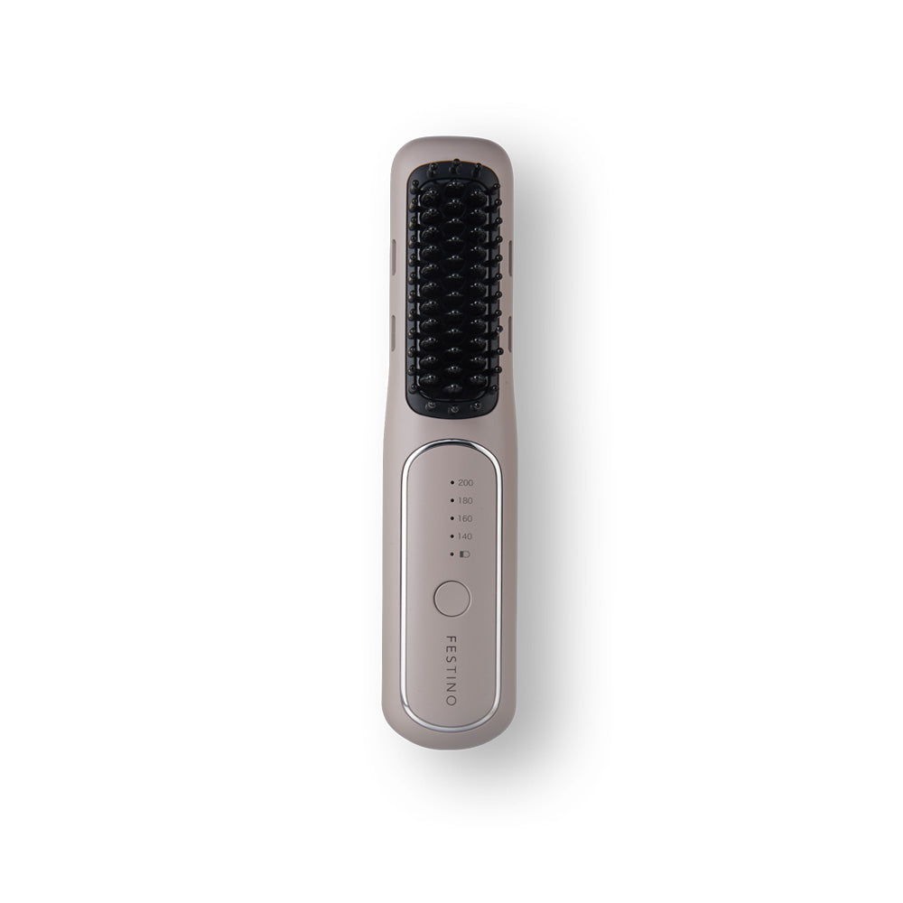 FESTINO(フェスティノ)充電式スタイリング ヒーターブラシ サンドベージュ