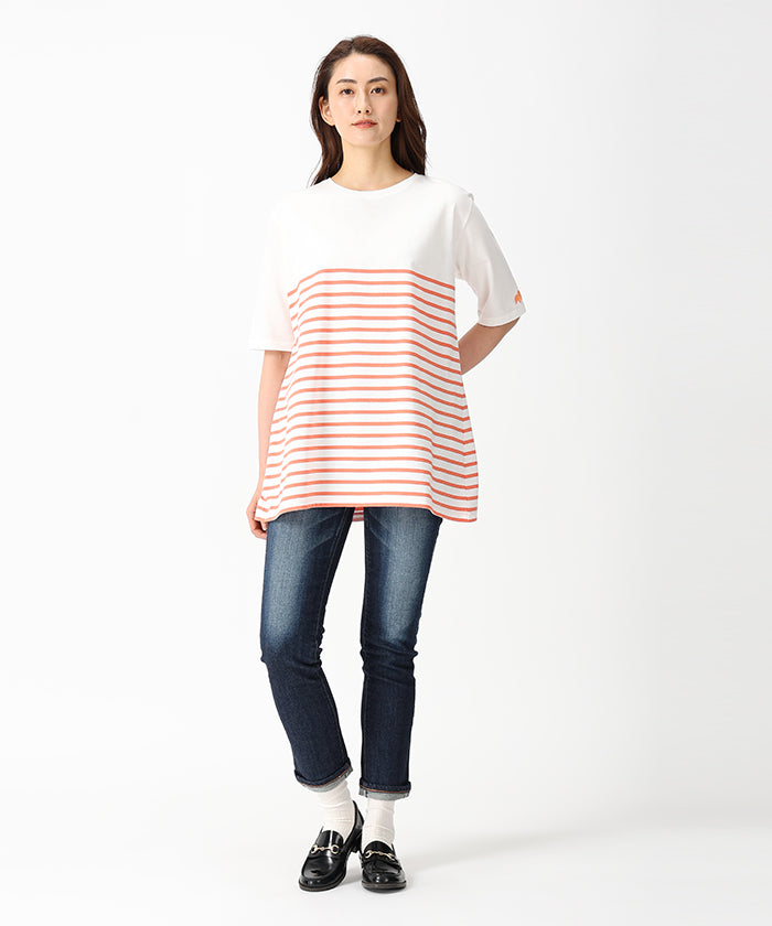 HUNTING WORLD [ストライプTシャツ 51TS52]オレンジ6203765225ウィメンズ