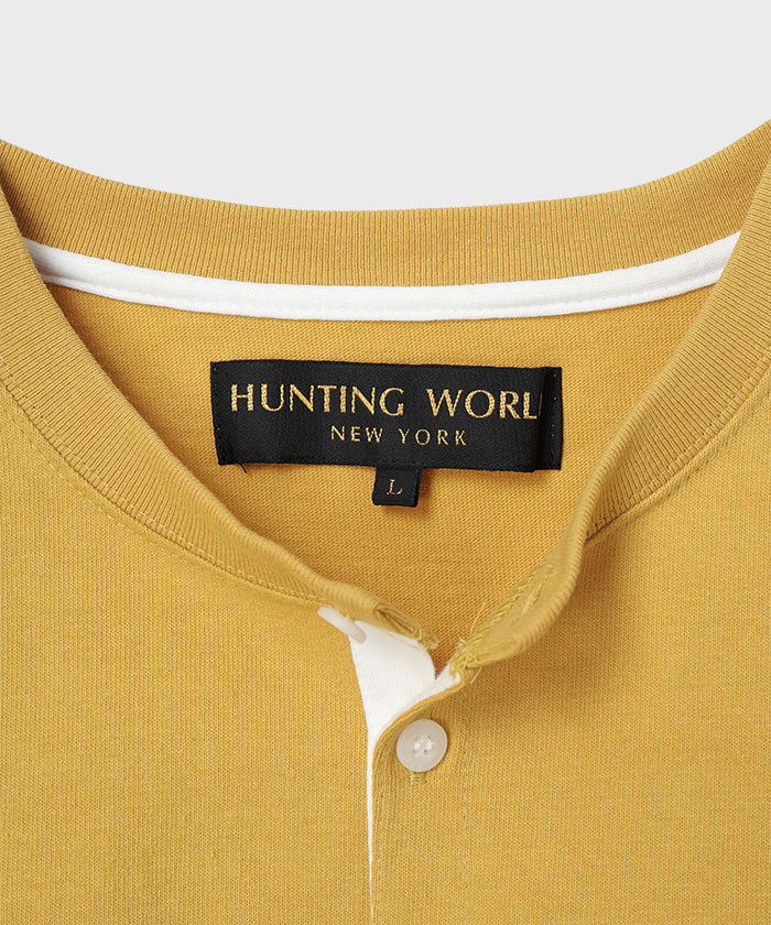 HUNTING WORLD [ヘンリーネックTシャツ 51TS03]イエロー 6203660344メンズ
