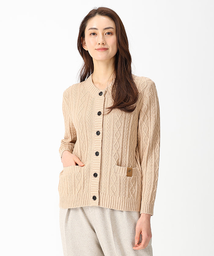 [ケーブルニットカーディガン 51KN51]ベージュ6203745132ウィメンズ