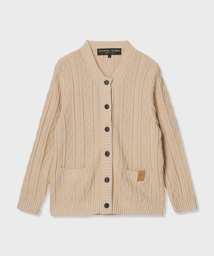 [ケーブルニットカーディガン 51KN51]ベージュ6203745132ウィメンズ (ベージュ)