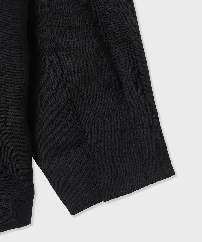 HUNTING WORLD CRAFTED BY DESCENTE.LAB[シンセティックリネン ボクシーフィット長袖シャツ SLS44M]ブラック6233600908メンズ