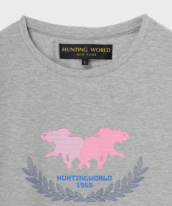HUNTING WORLD [プリントTシャツ 51TS54]グレー6203765405ウィメンズ