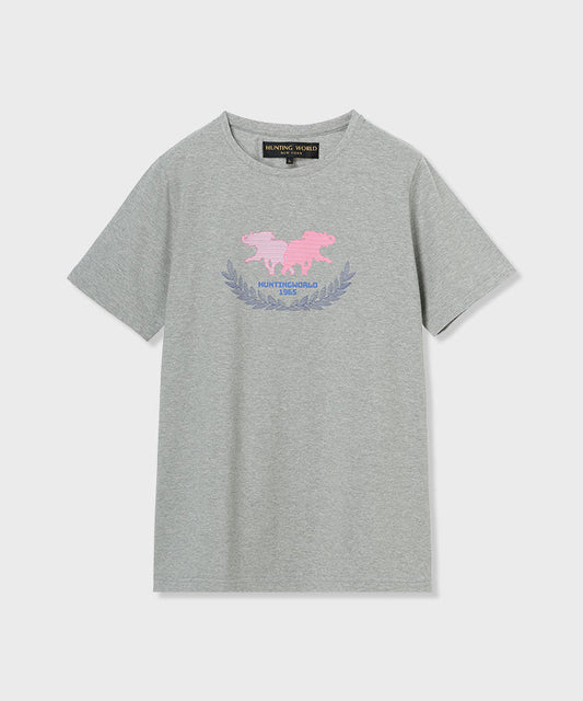 HUNTING WORLD [プリントTシャツ 51TS54]グレー6203765405ウィメンズ