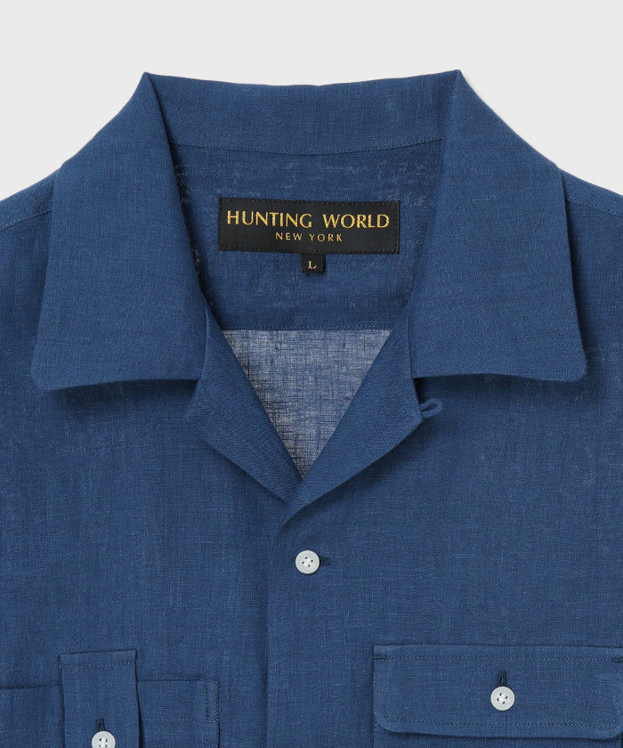 HUNTING WORLD [SSサファリシャツ 51ST04]ブルー6203620475メンズ