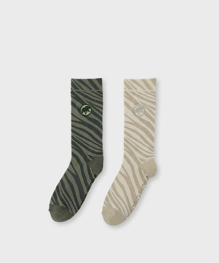 HUNTING WORLD CRAFTED BY DESCENTE.LAB[ゼブラミドルソックス2-PACK SO81M]マルチ6509920490