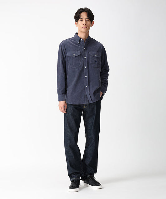 [ボタンダウンワークシャツ 52ST02]ネイビー6204620278メンズ