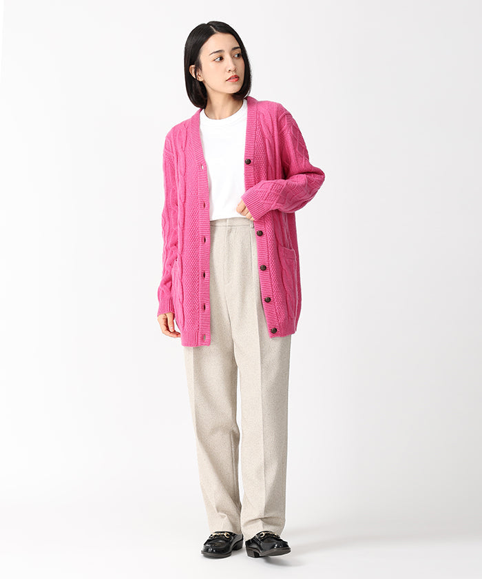 [ケーブルカーディガン 52KN52]ピンク6204745212ウィメンズ 1