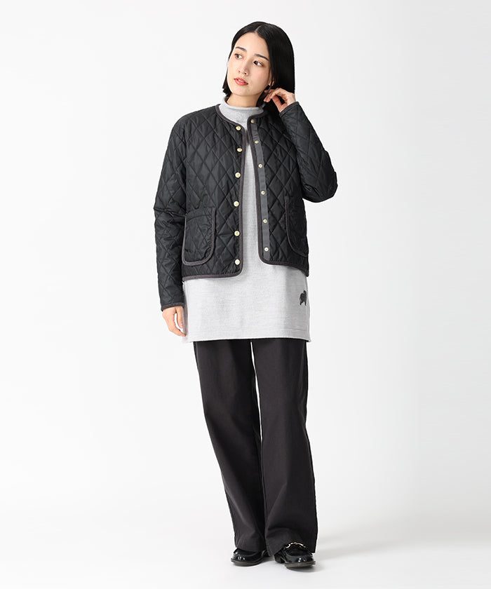 [キルティングドットカーディガン 52JK52]ブラック6204705208ウィメンズ 1