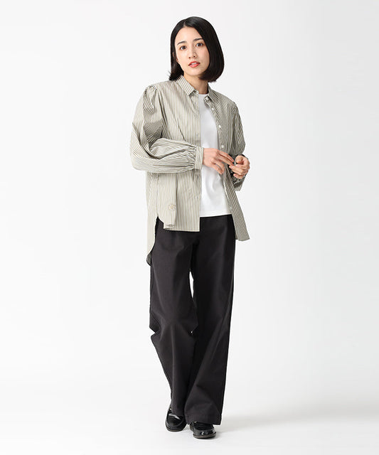 [パフスリーブシャツ 52ST51]オリーブ6204725146ウィメンズ