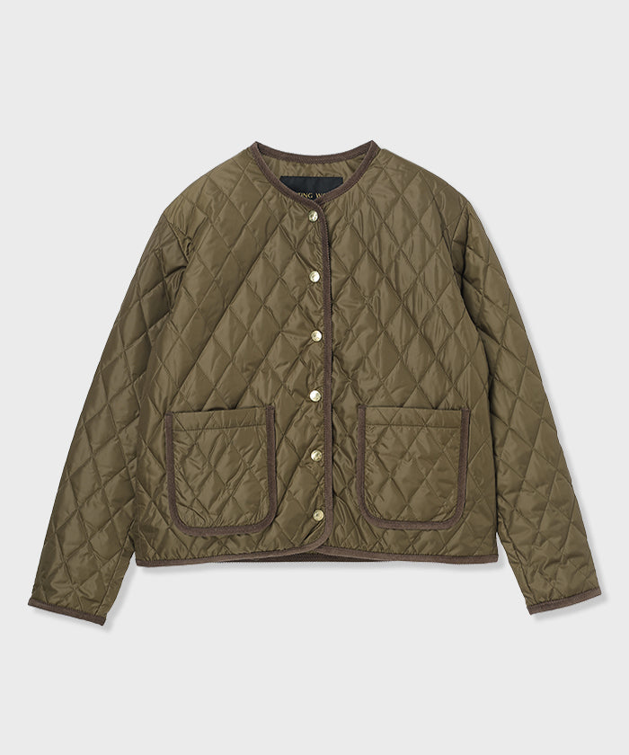 [キルティングドットカーディガン 52JK52]オリーブ6204705246 (オリーブ)