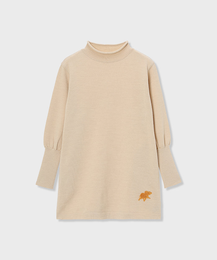 [ニットチュニックドレス 52KN53]ベージュ6204745332 (ベージュ)