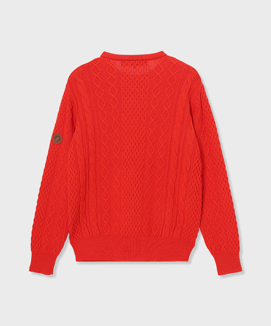 [ケーブルクルーネック 52KN01]オレンジ6204640125 2