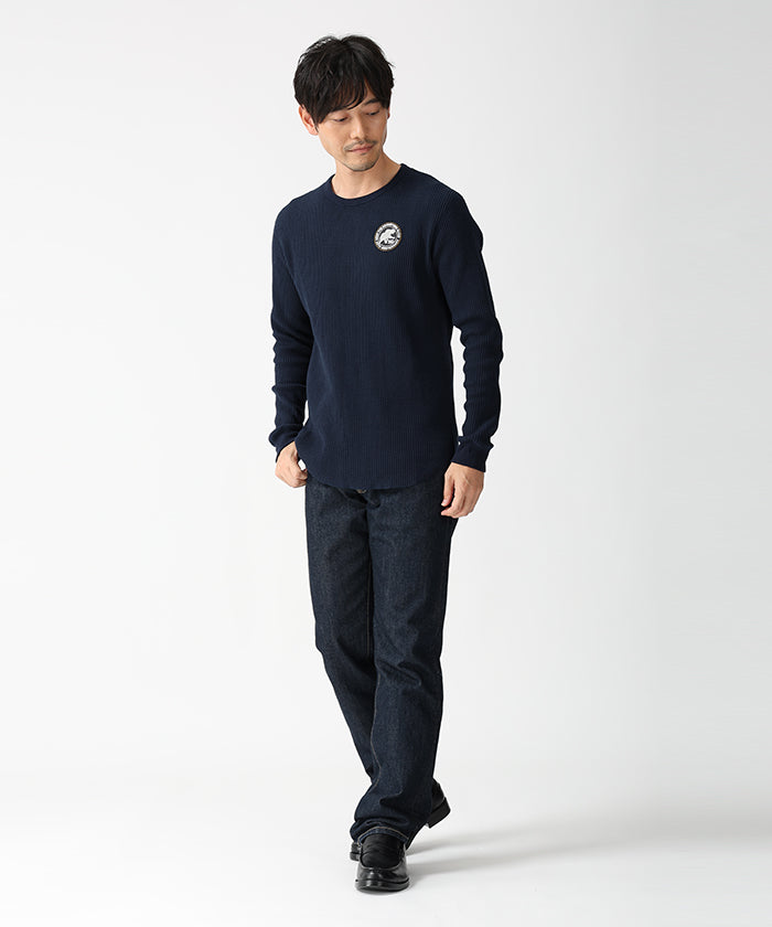 [ワッフルロングスリーブTシャツ 52TS02]ネイビー6204660278 1