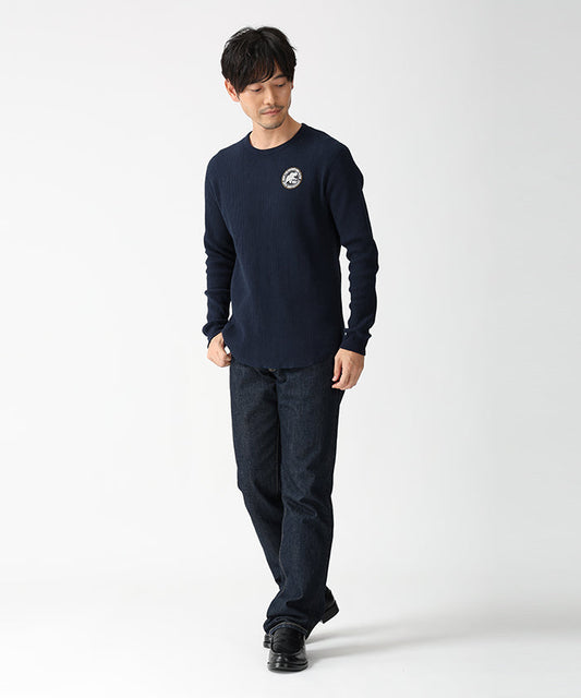 [ワッフルロングスリーブTシャツ 52TS02]ネイビー6204660278 1