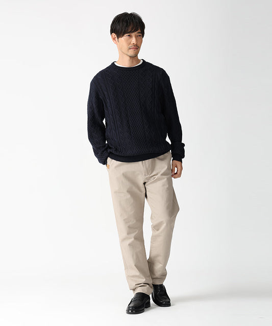 [ケーブルクルーネック 52KN01]ネイビー6204640178 1