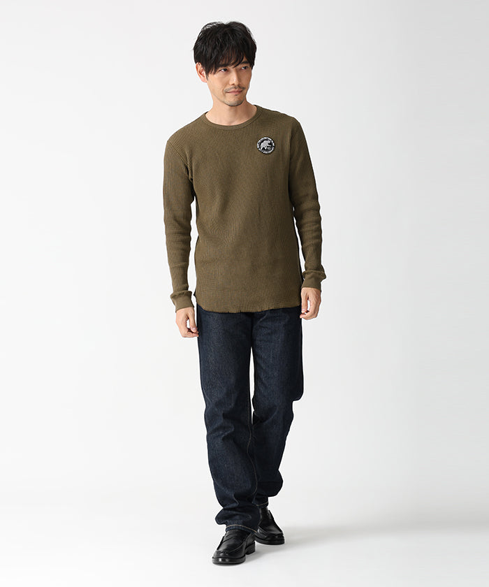 [ワッフルロングスリーブTシャツ 52TS02]オリーブ6204660246 1