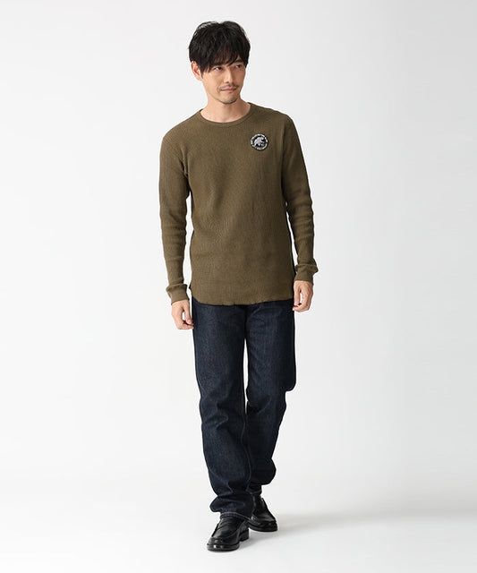 [ワッフルロングスリーブTシャツ 52TS02]オリーブ6204660246 1