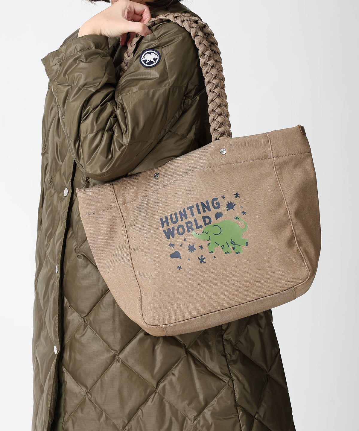HUNTING WORLD グリーンタグ[トートバッグM 7811BNO]ベージュ6109431532