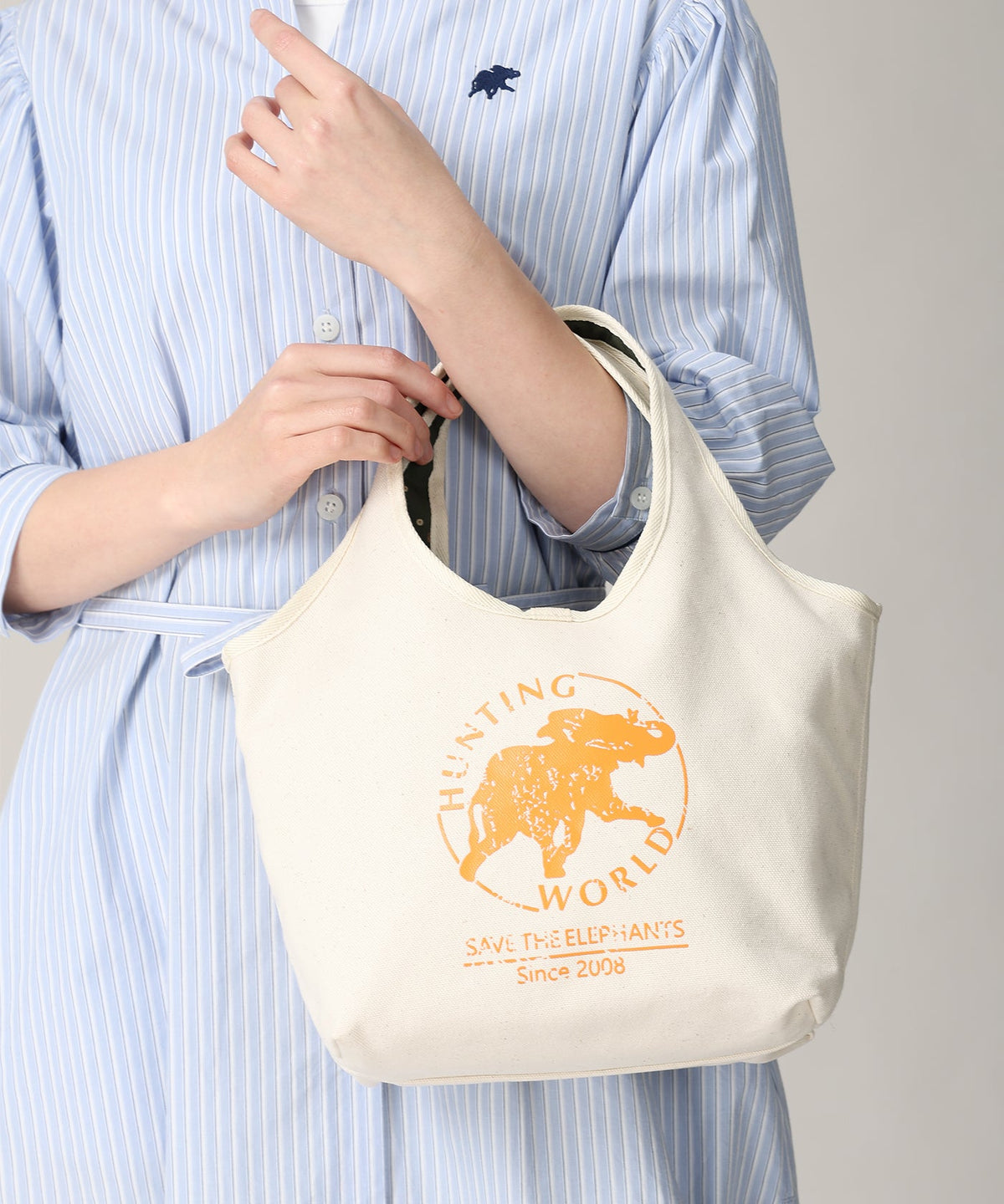 HUNTING WORLD グリーンタグ[トートバッグS 7819BNO]アイボリー6109433830