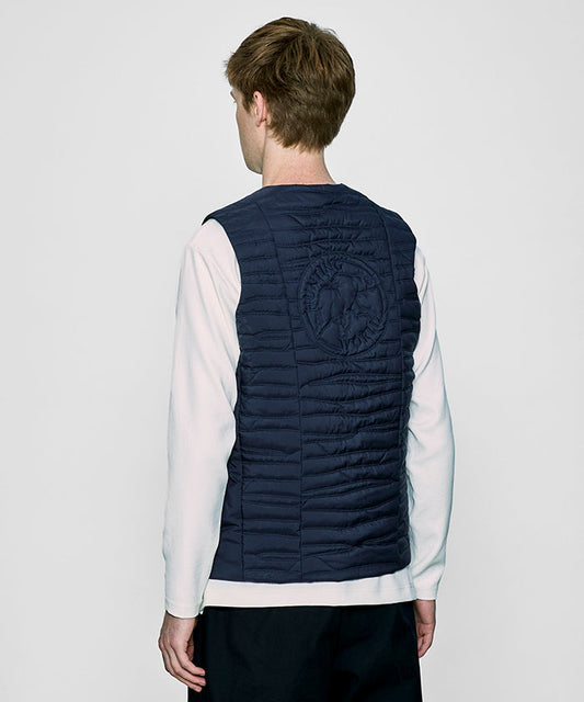 CRAFTED BY DESCENTE.LAB[ヒートナビ キルティングベスト FVE46M]ネイビー6234601178メンズ HUNTING WORLD