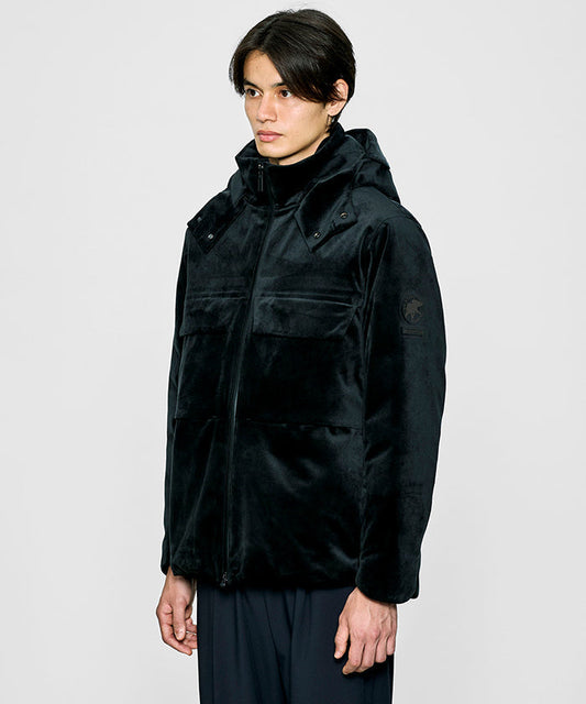 CRAFTED BY DESCENTE.LAB[シンセティック・ベロアツイル ウォータープルーフ ダウンジャケット FDJ10M]ブラック6234600108メンズ HUNTING WORLD