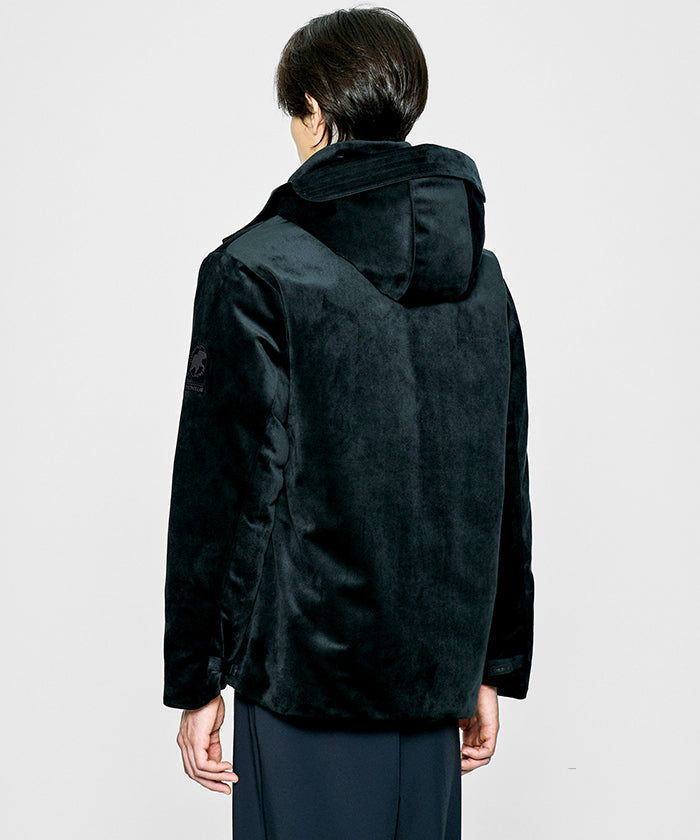 CRAFTED BY DESCENTE.LAB[シンセティック・ベロアツイル ウォータープルーフ ダウンジャケット FDJ10M]ブラック6234600108メンズ HUNTING WORLD