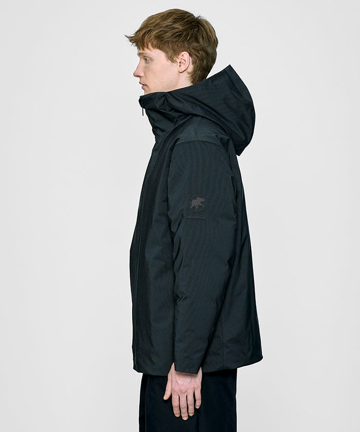 CRAFTED BY DESCENTE.LAB[オルタネイトリーウェーブ ダウンフードジャケット FDJ11M]ブラック6234600208メンズ HUNTING WORLD