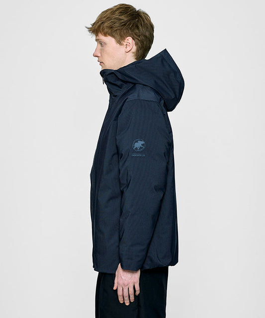 CRAFTED BY DESCENTE.LAB[オルタネイトリーウェーブ ダウンフードジャケット FDJ11M]ネイビー6234600278メンズ HUNTING WORLD