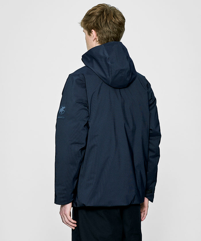 CRAFTED BY DESCENTE.LAB[オルタネイトリーウェーブ ダウンフードジャケット FDJ11M]ネイビー6234600278メンズ HUNTING WORLD