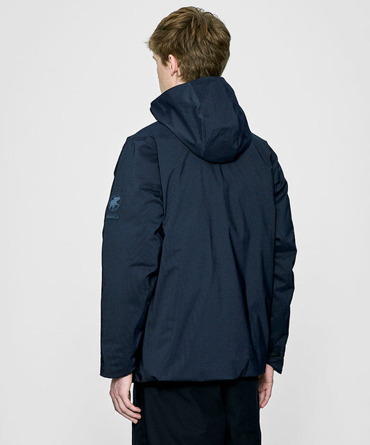 CRAFTED BY DESCENTE.LAB[オルタネイトリーウェーブ ダウンフードジャケット FDJ11M]ネイビー6234600278メンズ HUNTING WORLD
