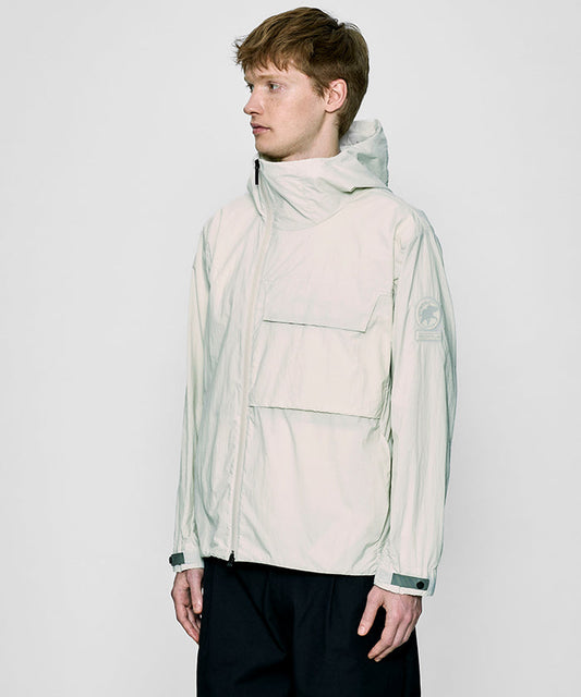 CRAFTED BY DESCENTE.LAB[リンクルリップストップ エアリーパッカブルジャケット FJK40M]ホワイト6234600900メンズ HUNTING WORLD