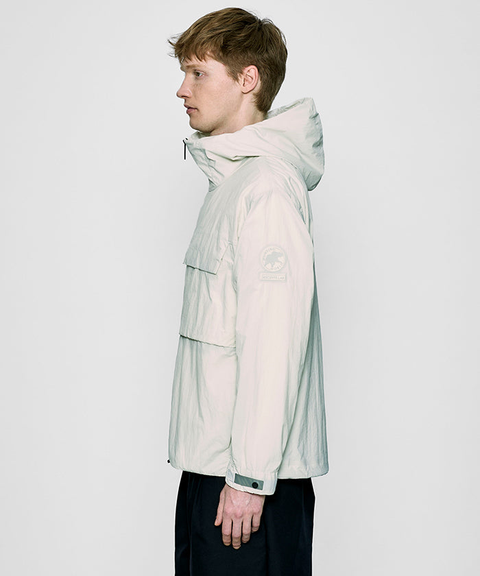 CRAFTED BY DESCENTE.LAB[リンクルリップストップ エアリーパッカブルジャケット FJK40M]ホワイト6234600900メンズ HUNTING WORLD