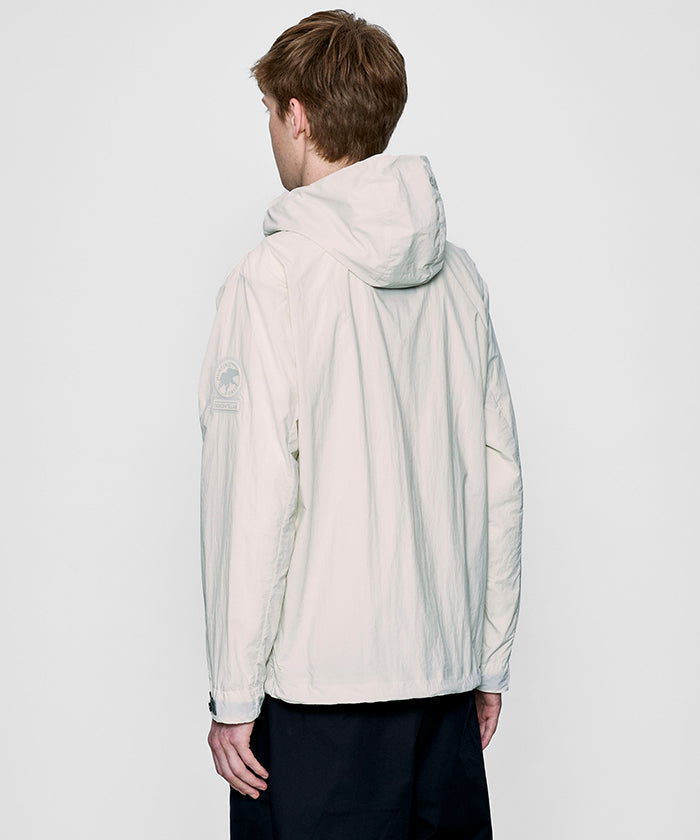 CRAFTED BY DESCENTE.LAB[リンクルリップストップ エアリーパッカブルジャケット FJK40M]ホワイト6234600900メンズ HUNTING WORLD