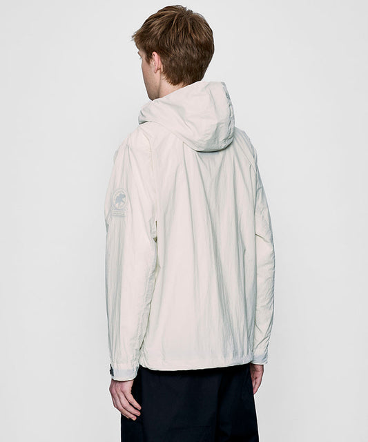 CRAFTED BY DESCENTE.LAB[リンクルリップストップ エアリーパッカブルジャケット FJK40M]ホワイト6234600900メンズ HUNTING WORLD