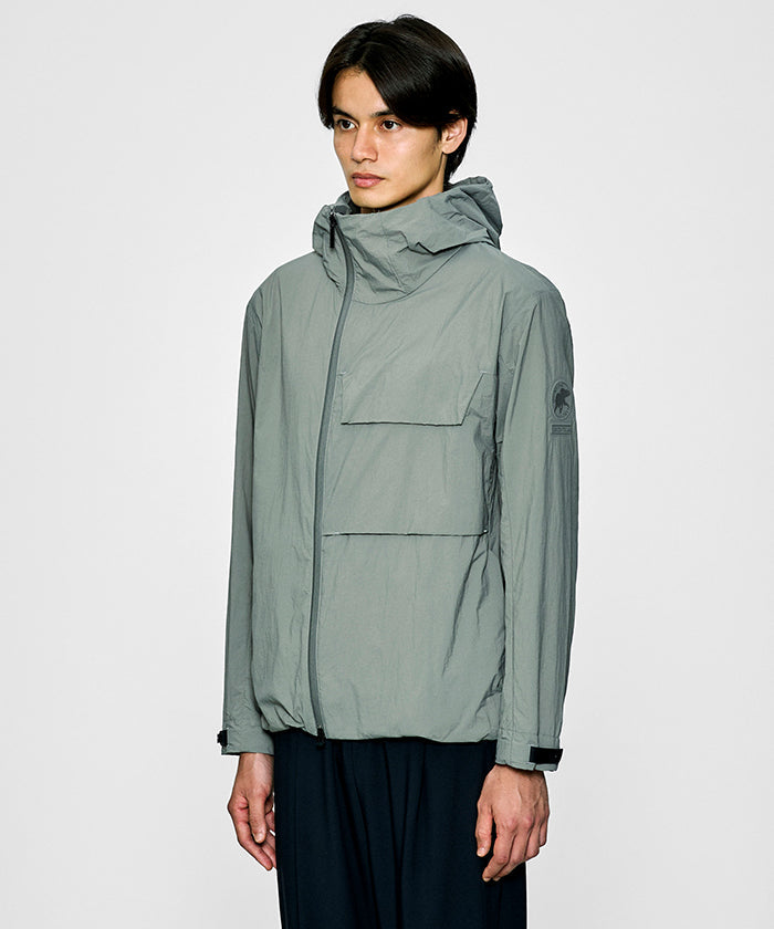 CRAFTED BY DESCENTE.LAB[リンクルリップストップ エアリーパッカブルジャケット FJK40M]グレー6234600905メンズ HUNTING WORLD