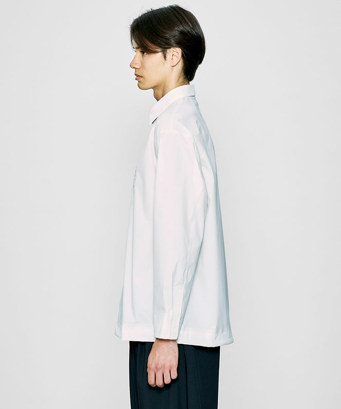 CRAFTED BY DESCENTE.LAB[タイプライタークロス ボクシーフィット長袖シャツ FLS71M]ホワイト6234601300メンズ HUNTING WORLD