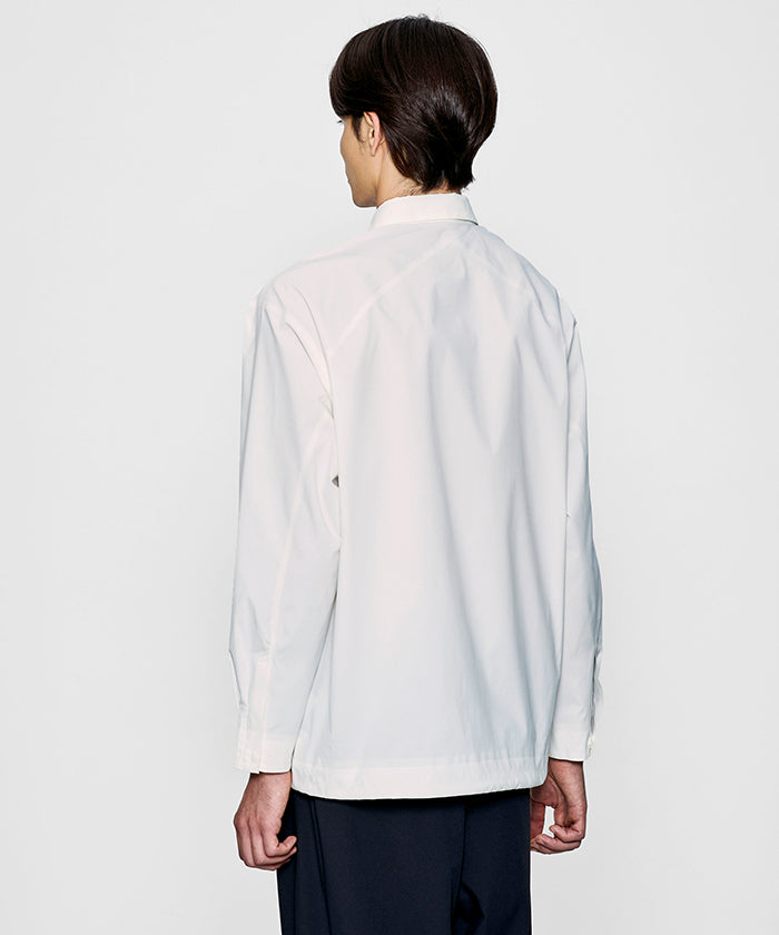 CRAFTED BY DESCENTE.LAB[タイプライタークロス ボクシーフィット長袖シャツ FLS71M]ホワイト6234601300メンズ HUNTING WORLD