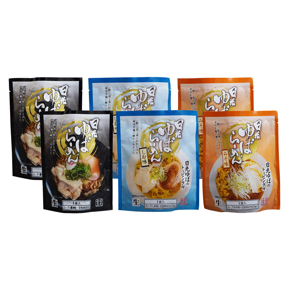 栃木・日光銘水ゆば専門店 「日光食品」 日光ゆばらーめん3種食べ比べ　6食