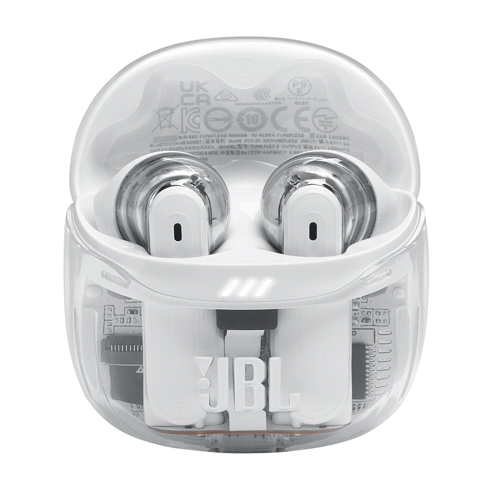 JBL　2ウェイハイブリッドノイズキャンセリング完全ワイヤレスイヤホン　Tune Flex 2 Ghost Edition　ホワイト
