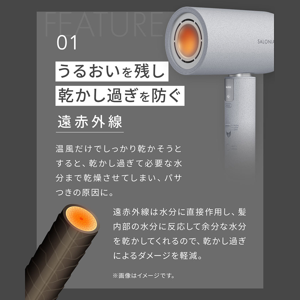 SALONIA エアトリートメントドライヤーﾌﾞﾗｯｸ SAL24211BK　グラファイトブラック
