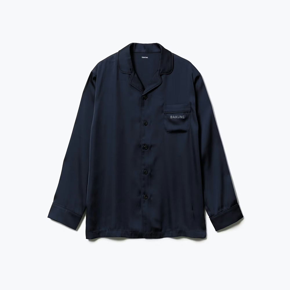 リカバリーウェア BAKUNE パジャマサテン上下(Unisex) ネイビーM