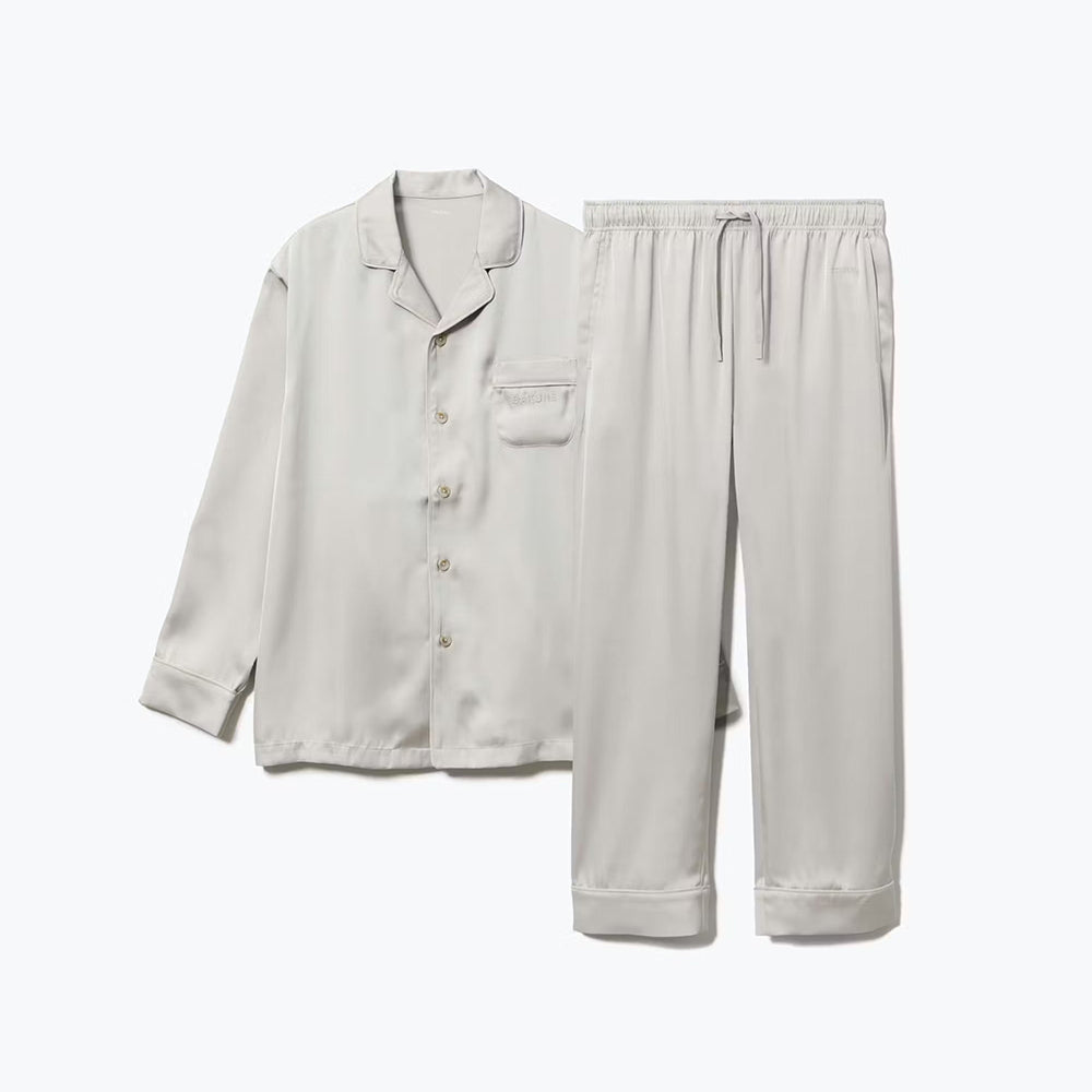 リカバリーウェア BAKUNE パジャマサテン上下(Unisex) グレージュXL