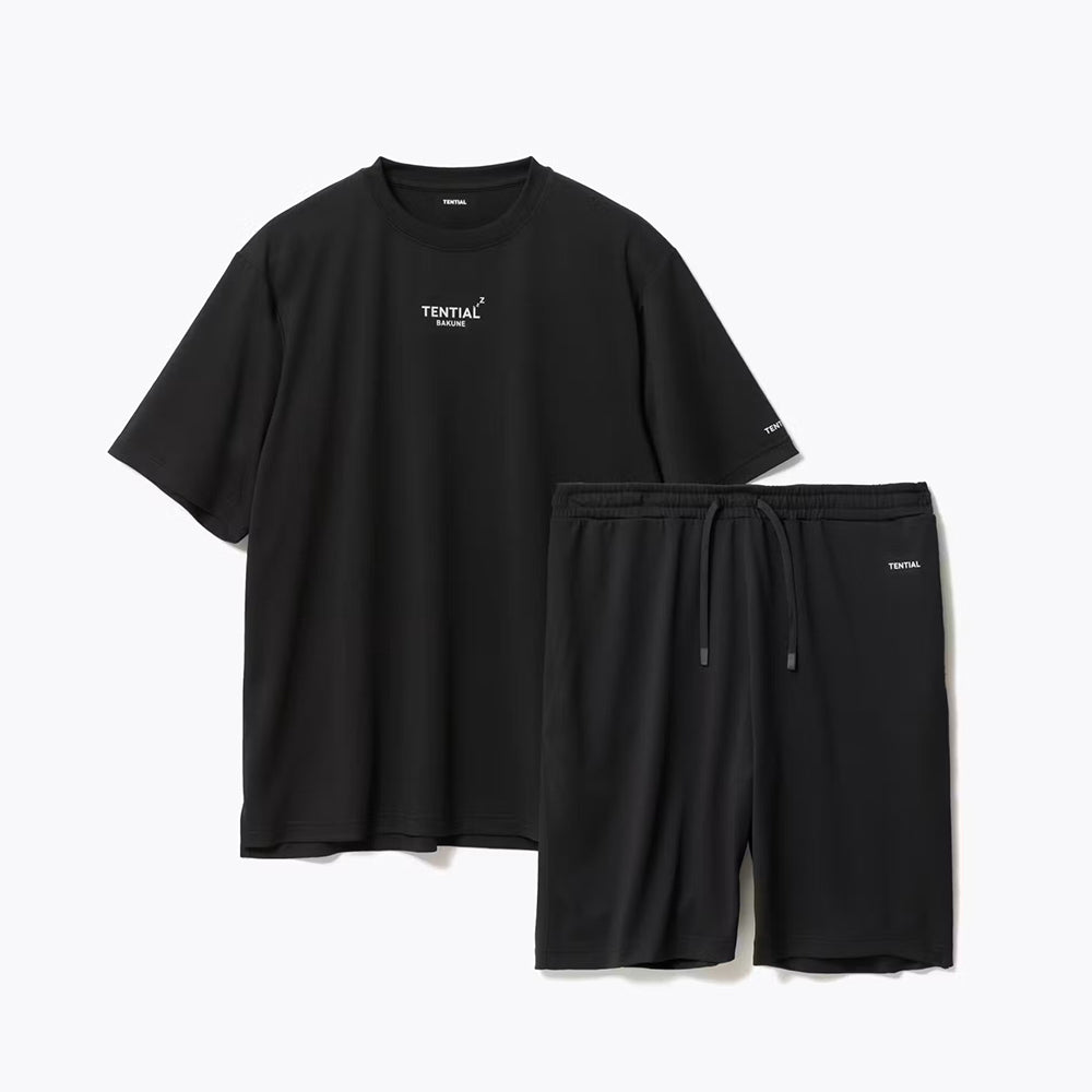 リカバリーウェア BAKUNE Dry Men's 半袖上下セット ブラック M 【一般医療機器】