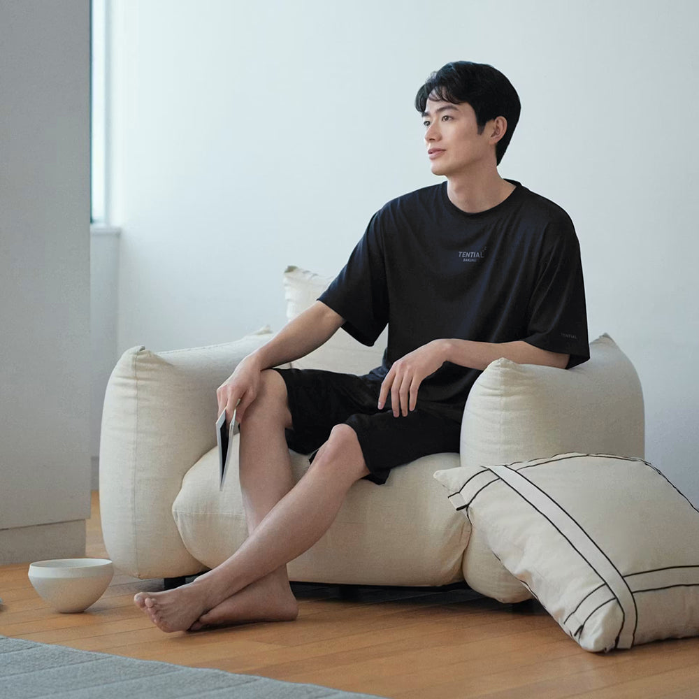 リカバリーウェア BAKUNE Dry Men's 半袖上下セット ブラック M 【一般医療機器】