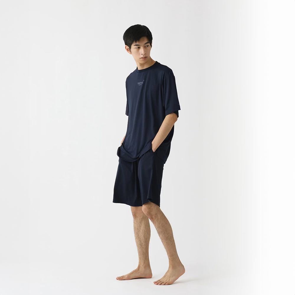 【父の日カード】 リカバリーウェア BAKUNE Dry Men's 半袖上下セット ネイビー L 【一般医療機器】
